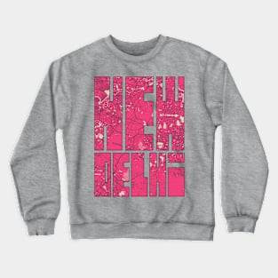 New Delhi, India City Map Typography - Blossom Crewneck Sweatshirt